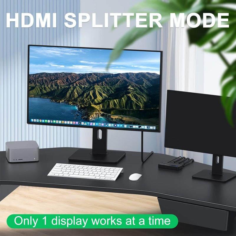 AVIDGRAM HDMI Switch 8k@60hz Splitter, Bidirectional HDMI Switcher 2 in 1 Out, Splitter 1 in 2 Out, Support 4K@120hz, Compatible with PS5, XSX, UHD TV, Monitor, Projector (1 Display at a time) - Image 5